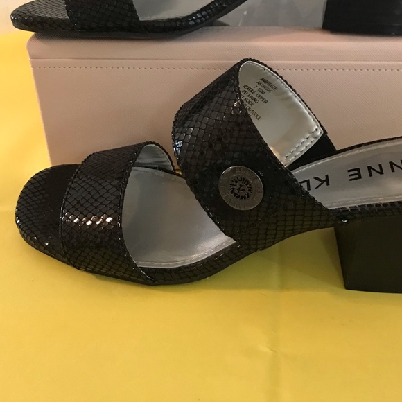 Anne Klein black 2 banded sandal - Picture 4 of 10
